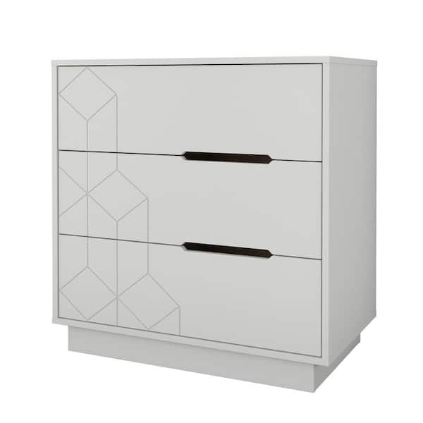 Nexera Ivory 3-Drawer White Dresser 32 in. H x 31.25 in. W x 18 in. D