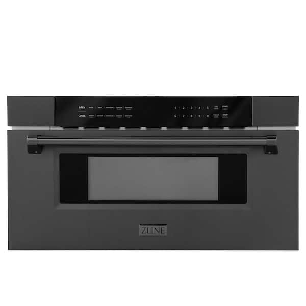 ZLINE Kitchen and Bath 30 in. 1000-Watt Built-In Microwave Drawer in Black Stainless Steel