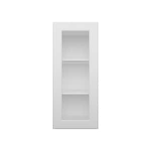 15 in. W x 12 in. D x 36 in. H in Shaker White Ready to Assemble Wall Kitchen Cabinet with No Glasses