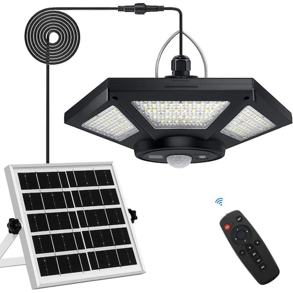Solar Powered Pendant Light 180LEDs Indoor Outdoor with 5 Modes 3 Timers Motion Sensor Remote Control Waterproof IP65