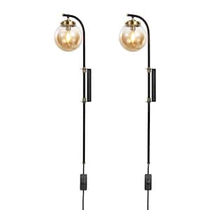 Black Swing Arm Wall Lamp Wall Sconces, Classic Sconces (2-Pack)