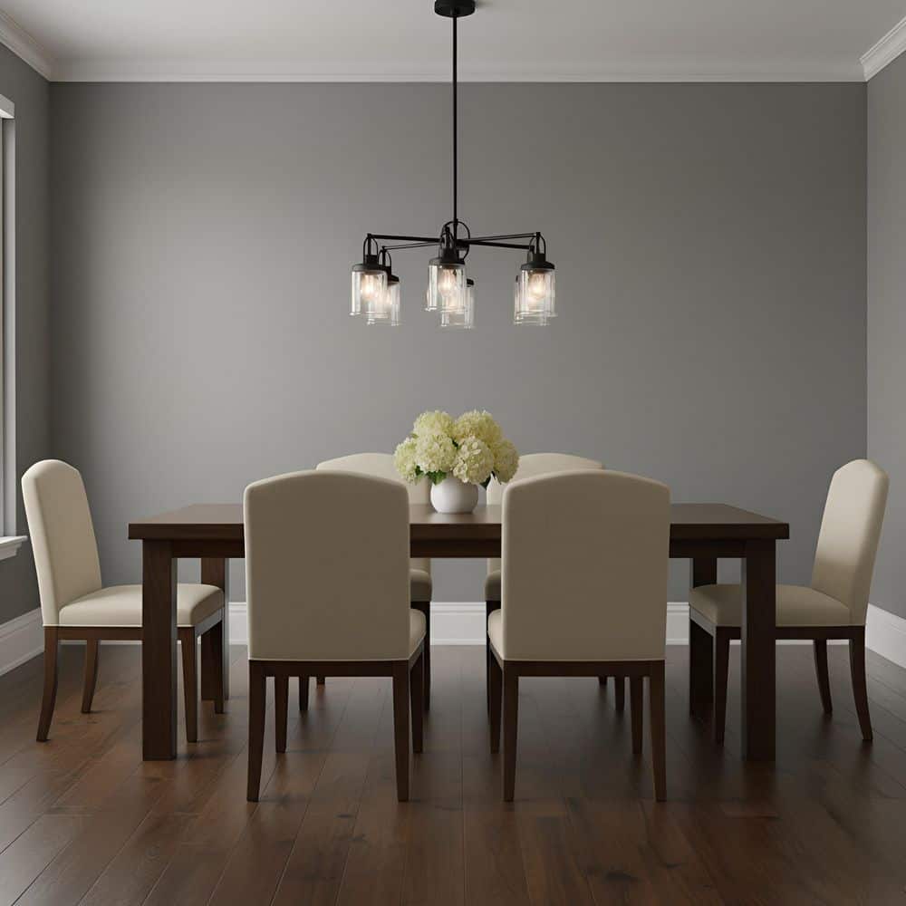 Anders 5-Light Midnight Black Chandelier with Clear Glass Shades price history on PriceWatchPro