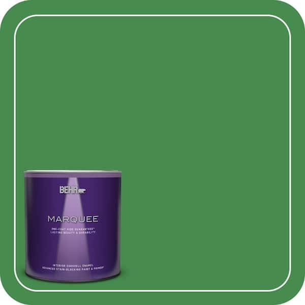 BEHR MARQUEE 1 qt. #MQ4-48 Planet Green One-Coat Hide Eggshell Enamel Interior Paint & Primer
