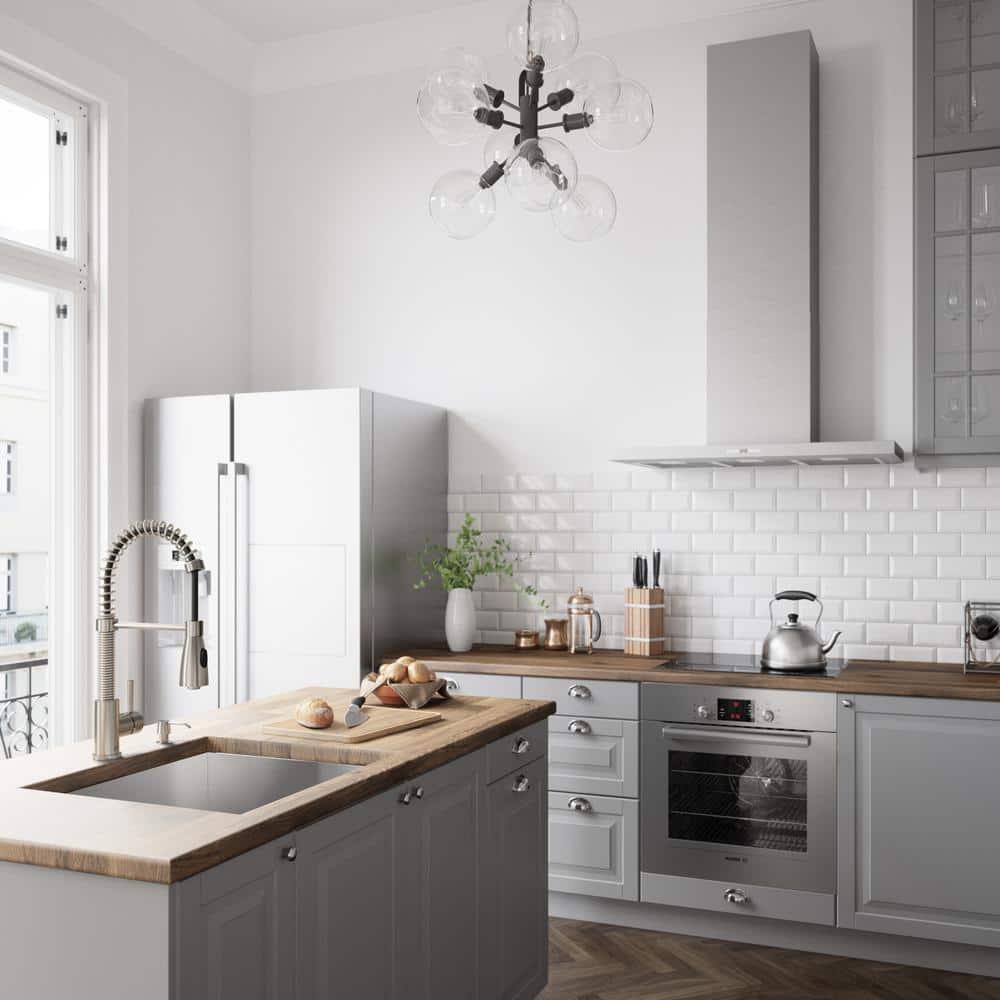 Stainless Steel Pull-Down Sprayer Kitchen Faucet with Brass Handle