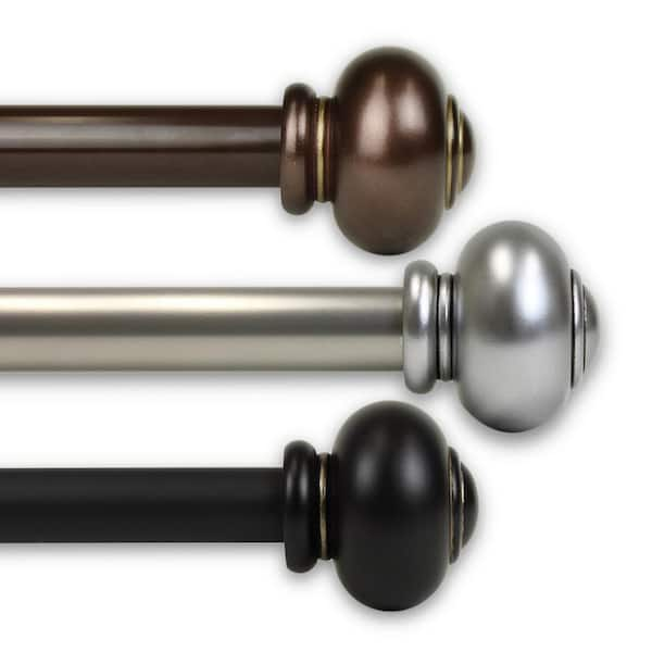 Rod Desyne Dani 1 in. Single Curtain Rod 28 in. - 48 in. in Black 100 ...