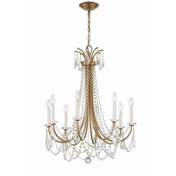 Crystorama Karrington 8-Light Aged Brass Chandelier