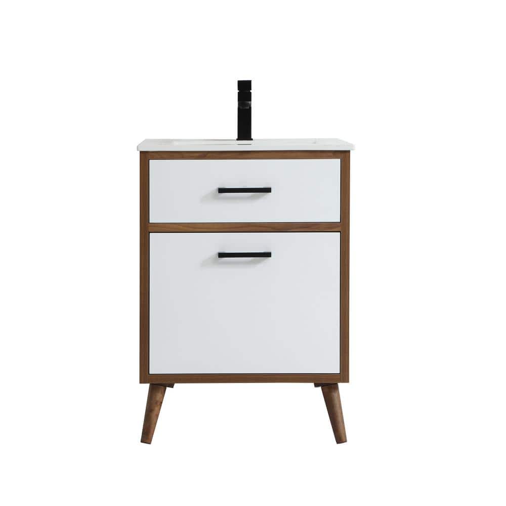 Simply Living 24 in. W x 18.11 in. D x 33.46 in. H Bath Vanity in Matte Whi