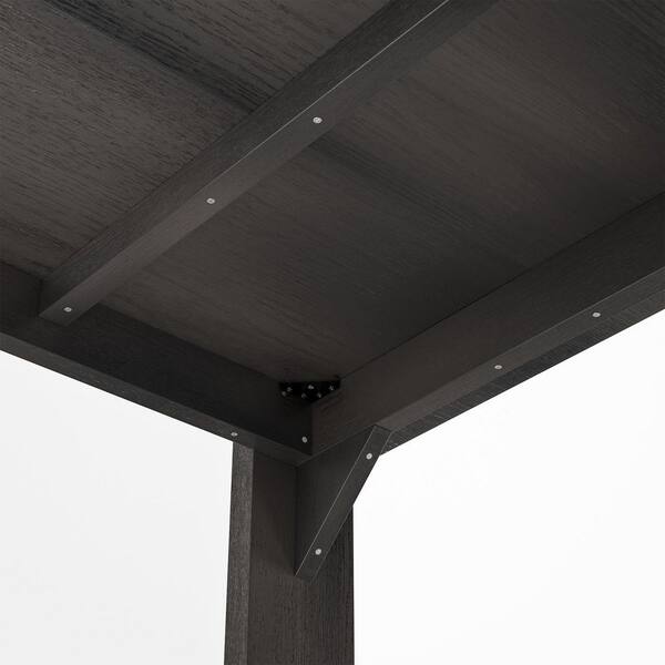 Homsee Modern Black Engineered Wood 84 in. 4-Leg Base Dining Table