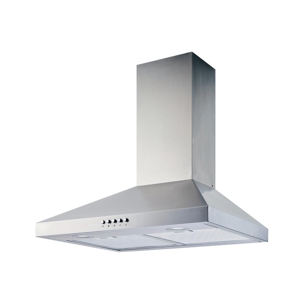 Vissani Siena 30 in. 350CFM Convertible Pyramid Wall Mount Range Hood in Stainless Steel with Charcoal Filter and LED Lighting, Silver