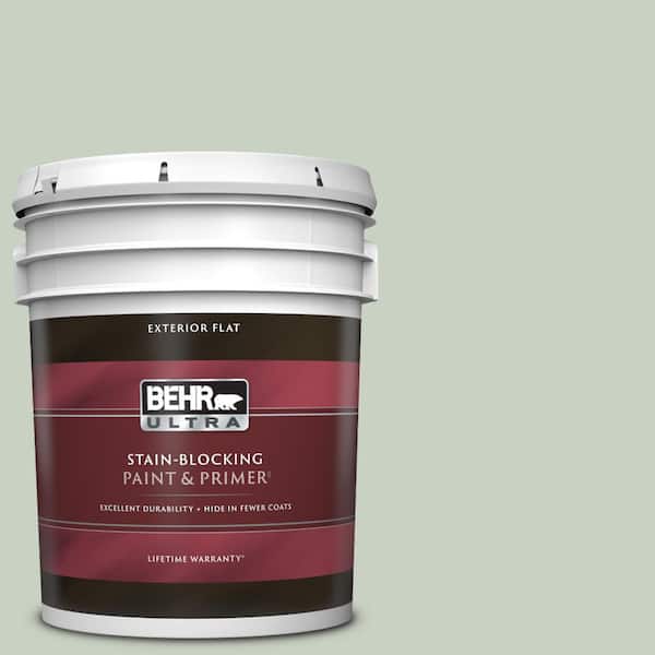 BEHR ULTRA 5 gal. #PPU11-12 Mild Mint Flat Exterior Paint & Primer