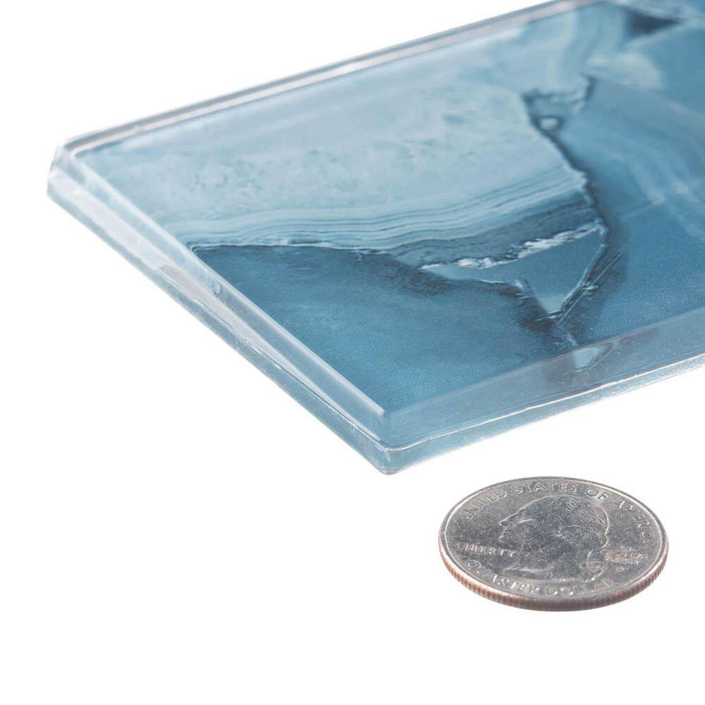 Myst 3" x 12" Polished Blue Glass Subway Wall Tile