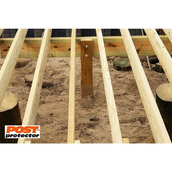 Post Protector 8 in. x 8 in. x 60 in. In-Ground Fence Post Decay ...
