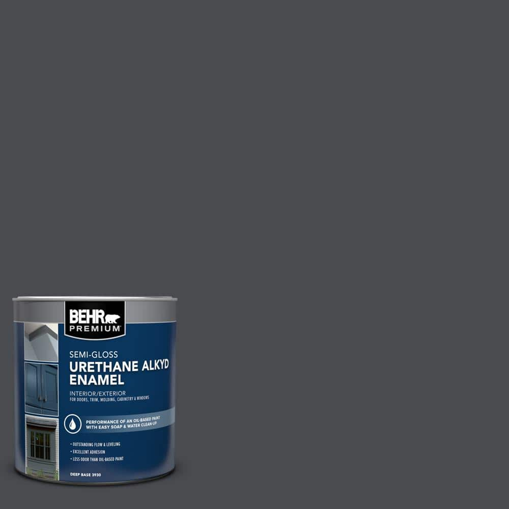 BEHR PREMIUM 1 qt. #N500-7 Night Club Semi-Gloss Enamel Urethane Alkyd  Interior/Exterior Paint 393004 - The Home Depot