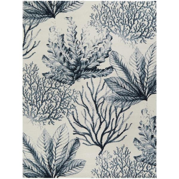 BALTA Cartagena Blue 8 ft. x 10 ft. Floral Area Rug