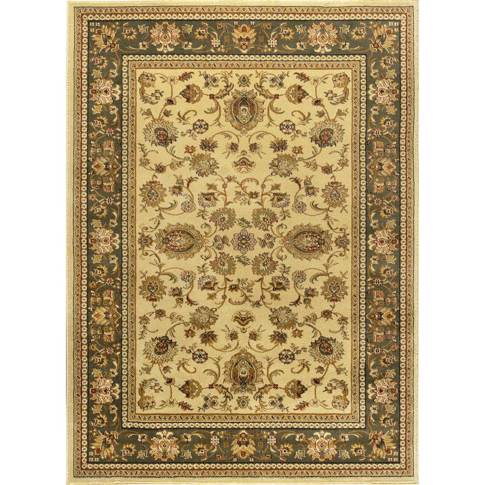 Tayse Rugs Sensation Border Ivory 5 ft. x 8 ft. Indoor Area Rug 4722