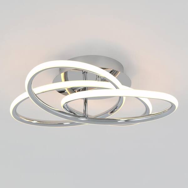 Artika Swirl Butterfly 16 in. 1-Light Modern Chrome Integrated LED