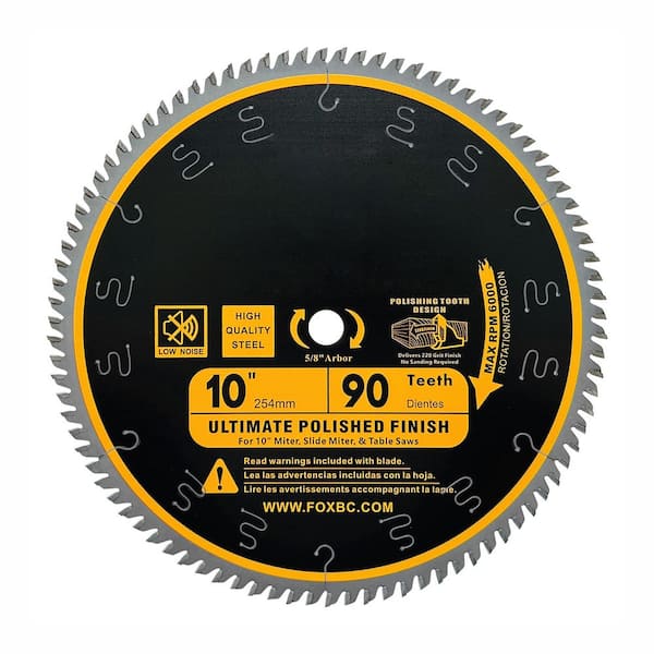 10 in. 90-Tooth Wood Cutting Carbide Saw Blade for Miter and Table Saws Ultimate Polished Finish 1 Piece