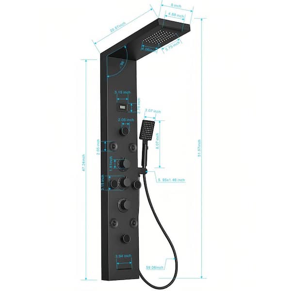 BATHADORE 8-Jet Shower System with Multi-Function Shower Head in