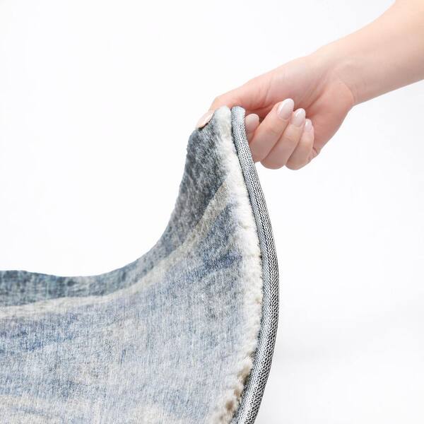 Dream Shag Premium Machine Washable Abstract ADS667 Blue 10 ft. x 14 ft. Area Rug