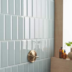 Danvers Sage Green 3.93 in. x 11.81 in. Polished Beveled Ceramic Subway Wall Tile (12.91 sq. ft./Case)