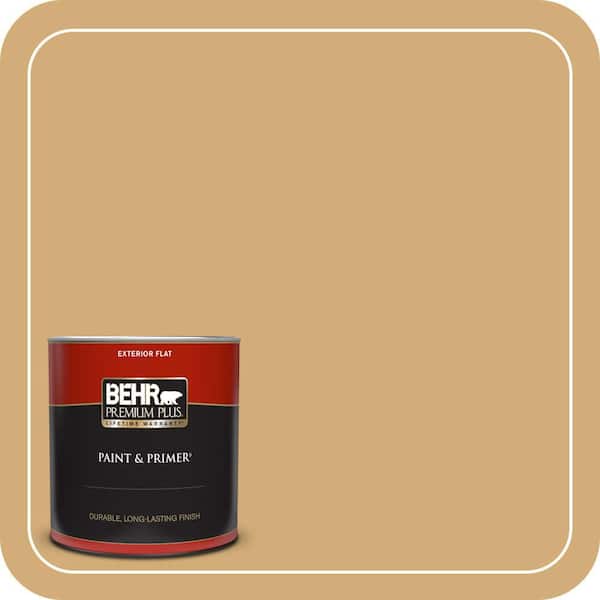BEHR PREMIUM PLUS 1 qt. #MQ2-17 Glittering Sun Flat Exterior Paint & Primer