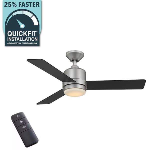 Castlegate 44 in. Integrated LED Indoor Silver Ceiling Fan with 3 Reversible Blades, Light Kit and Remote Control