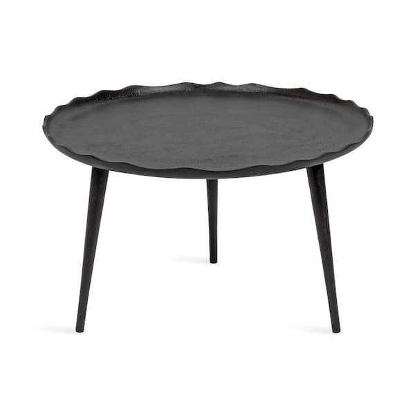 Alessia 26 in. Black Round Metal Coffee Table
