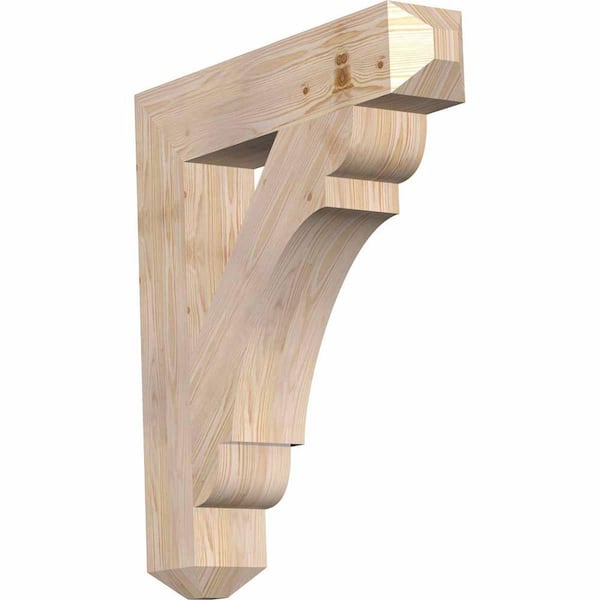 Ekena Millwork 5.5 in. x 34 in. x 30 in. Douglas Fir Olympic Craftsman Smooth Bracket