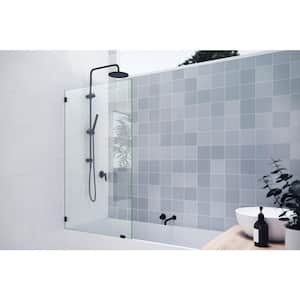 32.5 in. W x 58.25 in. H Fixed Frameless Shower Bath Panel