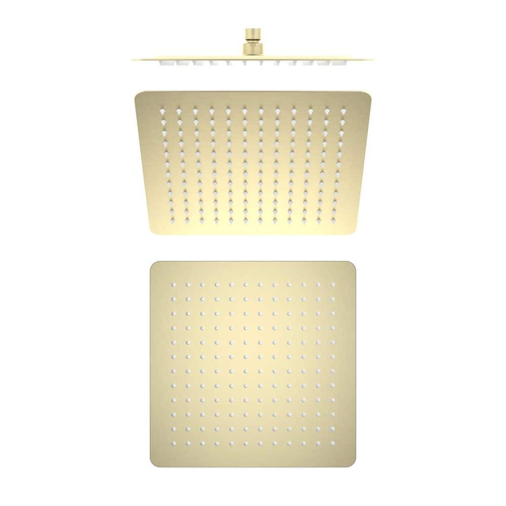 3-Spray Patterns with 1.75 GPM 12 in. Wall Mount Mist, Rain Fixed Shower Head with Pressure Balance in Brushed Gold price history on PriceWatchPro