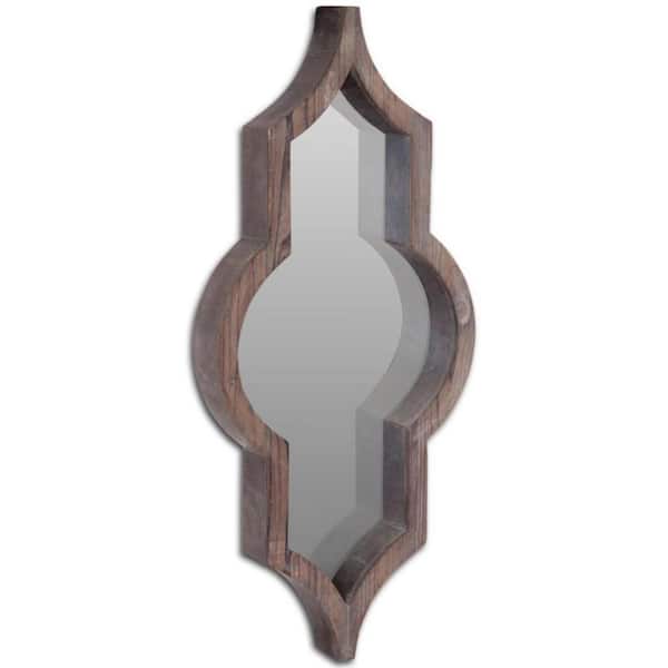 HomeRoots 15 in. W x 34 in. H Wood Brown Wood Decorative Mirror