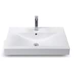 Mona Wall Mounted Bathroom Sink in White