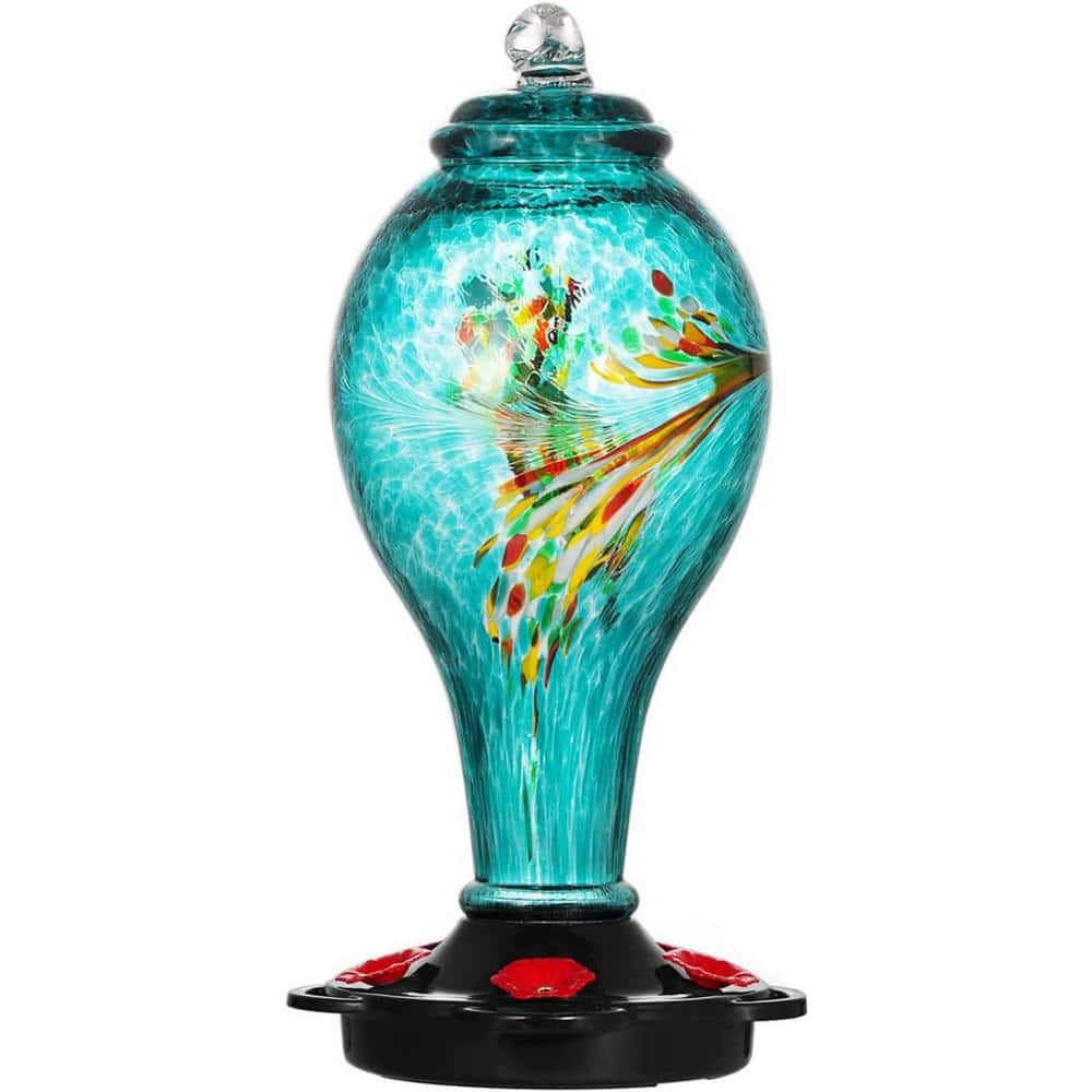 Blue Glass 30.72 oz. Hummingbird Feeder Large for Garden Backyard Decorative price history on PriceWatchPro