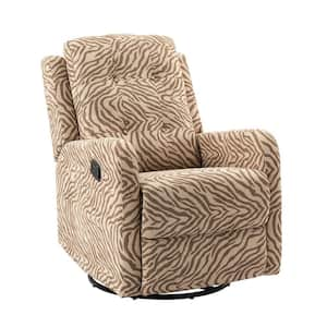 Felipe Tan Wingback Swivel Rocker Recliner with Metal Base