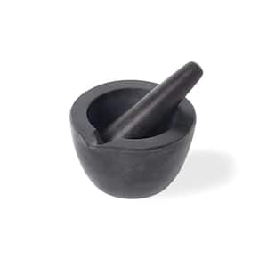 Black Marble Mortar and Pest 4.7 in. x 3 in.