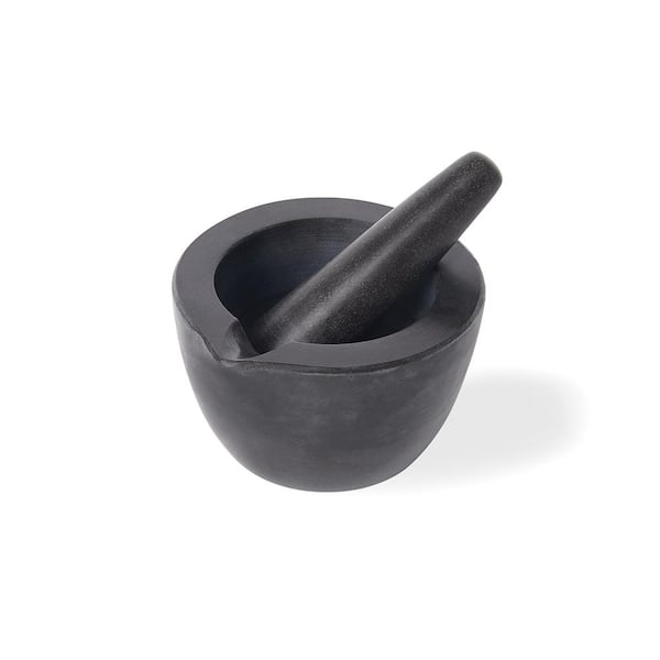Fox Run Black Marble Mortar and Pest 4.7 in. x 3 in.