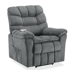 Gray Polyester Heating System Massage Chair with Remote Control