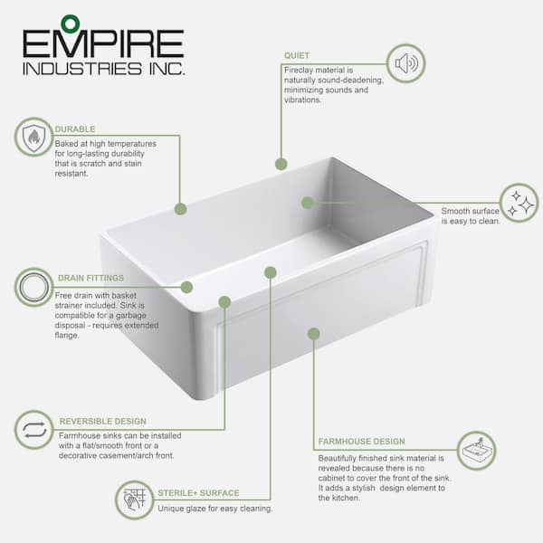 Olde London Farmhouse Fireclay 30 in. Single Bowl Kitchen Sink with Grid with Grid and Strainer Olde London Farmhouse Fireclay 30 in. Single Bowl Kitchen Sink with Grid with Grid and Strainer