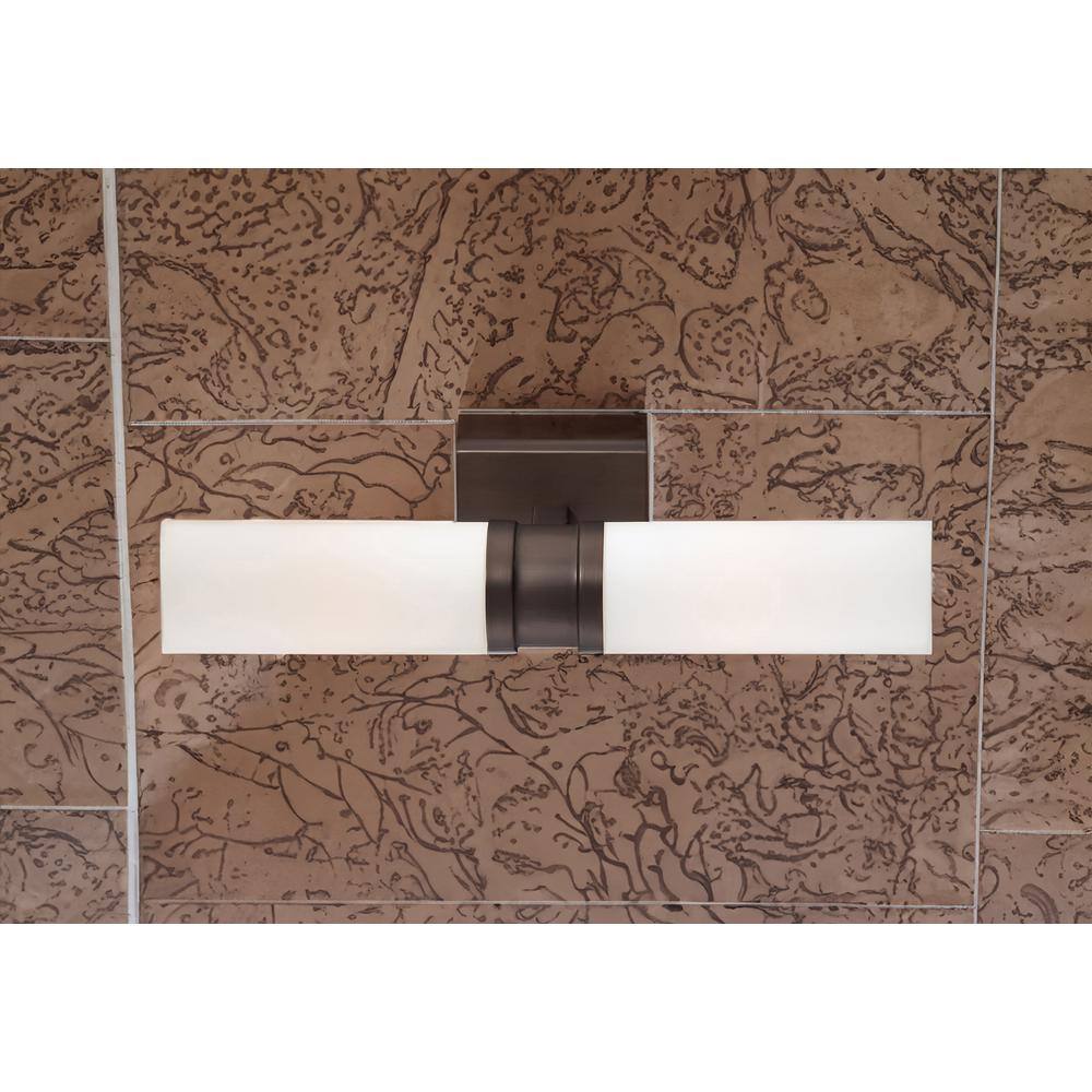 Elegant Copper Bronze Patina Dimmable Wall Sconce with Etched Opal Glass