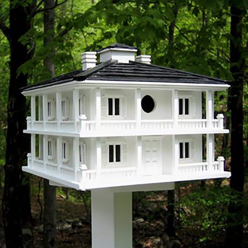 Southern Plantation Style White and Black Birdhouse