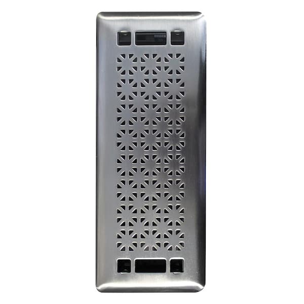 Modern Homes 3 in x 10 in Sunbrust Floor Register Brushed Steel single pack