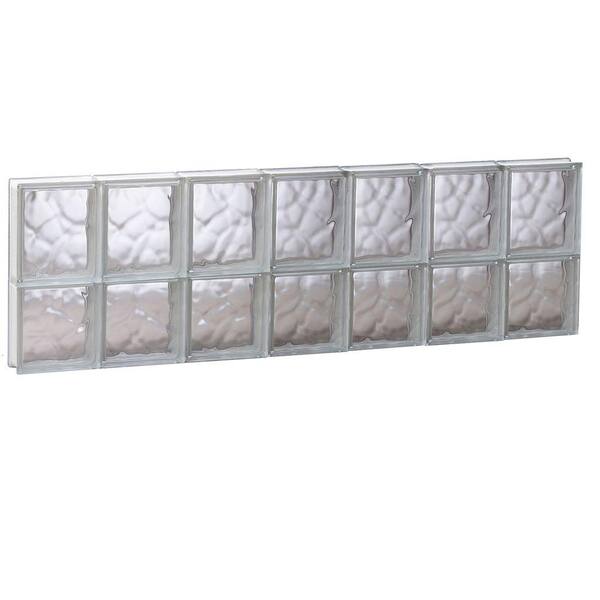 Clearly Secure 40.125 in. x 13.5 in. x 3.125 in. Frameless Wave Pattern Non-Vented Glass Block Window