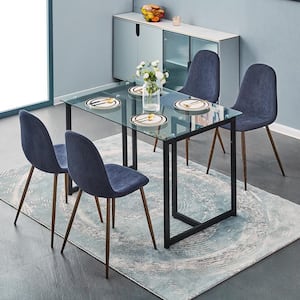 Charlton Blue Fabric Upholstered Dining Chairs (Set of 4)