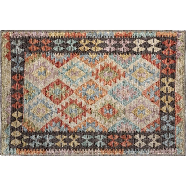 Mayfield Premium Machine Washable Abstract AMF1915 Paprika 2 ft. x 3 ft. Accent Rug