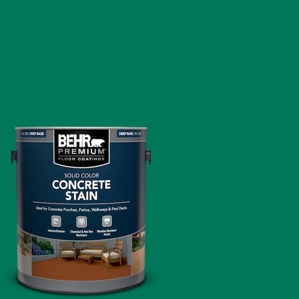 BEHR PREMIUM 1 gal. #OSHA-2 OSHA SAFETY GREEN Solid Color Flat Interior/Exterior Concrete Stain