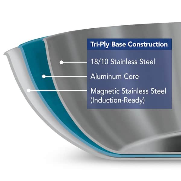Tramontina Brasil Stainless Steel Clad Skillet Pan INOX 18/10 24cm