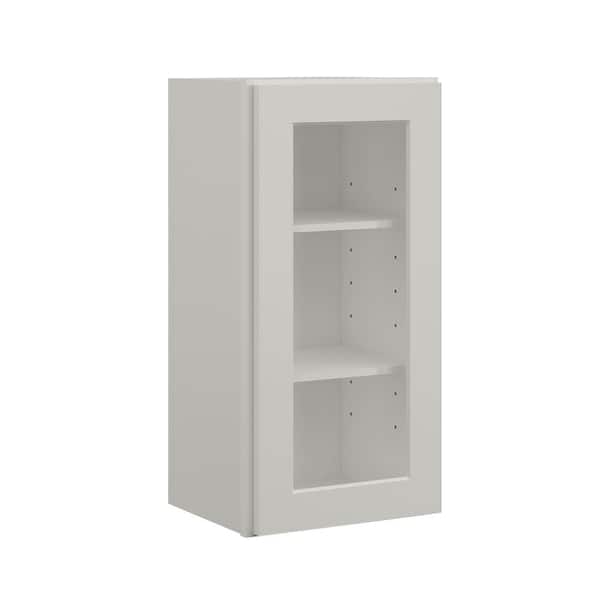15 in. W x 12 in. D x 30 in. H in Shaker Dove Plywood Ready to Assemble Wall Cabinets with Shelf without Glass