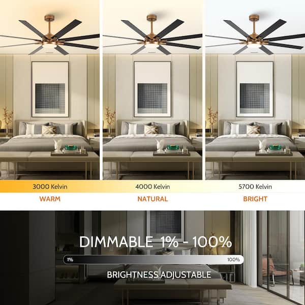 matrix decor 65 in. LED Indoor Gold DC Motor Ceiling Fan