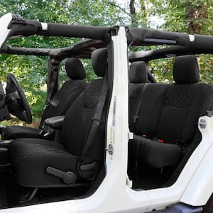 Neoprene Custom Seat Covers for 2007-2018 Jeep Wrangler JK 4DR Full Set Black