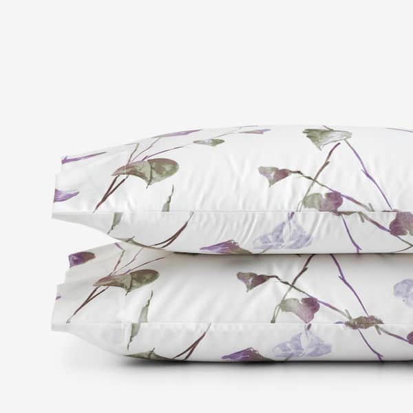 The Company Store Legends Hotel Spring Leaf Mauve Wrinkle-Free Sateen King Pillowcases (Set of 2)